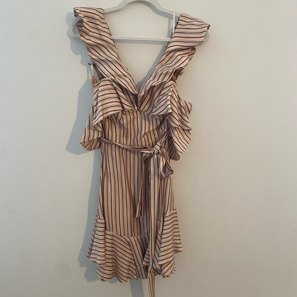 Zimmerman stripe ruffle mini dress